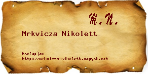 Mrkvicza Nikolett névjegykártya